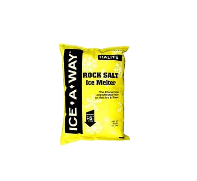 Ice-A-Way Rock Salt 50 lb Yellow Bag - 49 per pallet - Blended Ice Melter